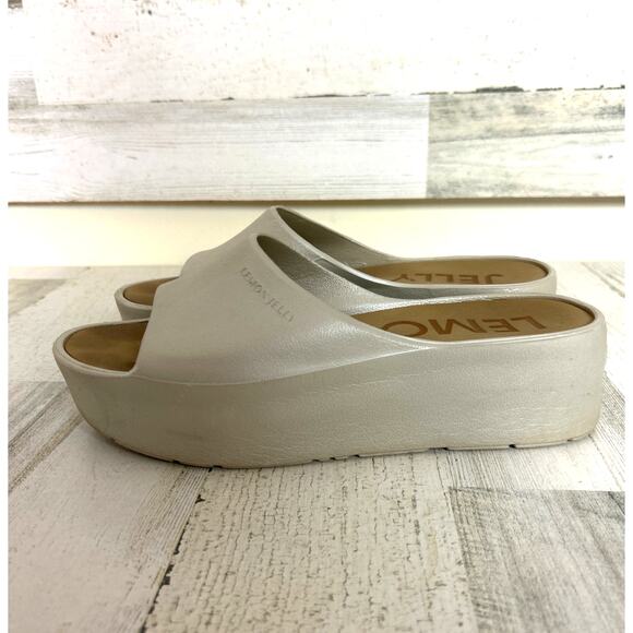 Lemon Jelly women Eu 40 9 light gray slip on platform comfort sandal shoe slides - Picture 2 of 8